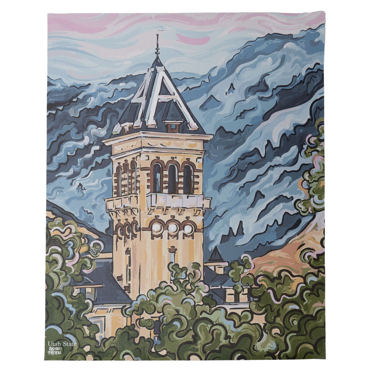 Painted Old Main Canvas Print by Justin Patten